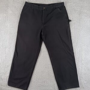 Carhartt B11 BLK Washed Duck Work Dungaree Pants Black Mens 42x32 High Rise